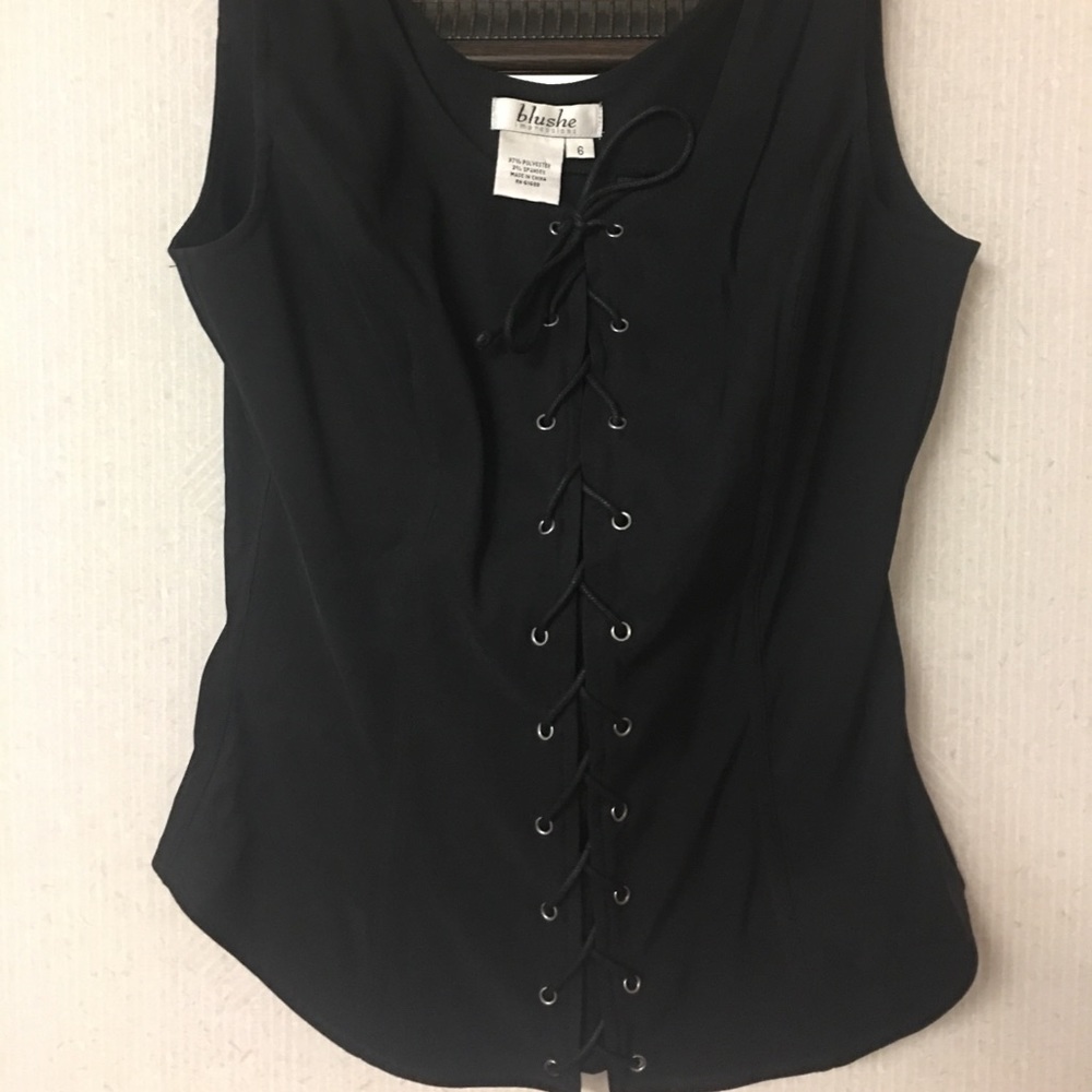 Satiny black top